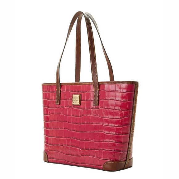 New! DOONEY & BOURKE Charleston Women's Crocodile Leather Red Tote Handbag Bag - Picture 4 of 6